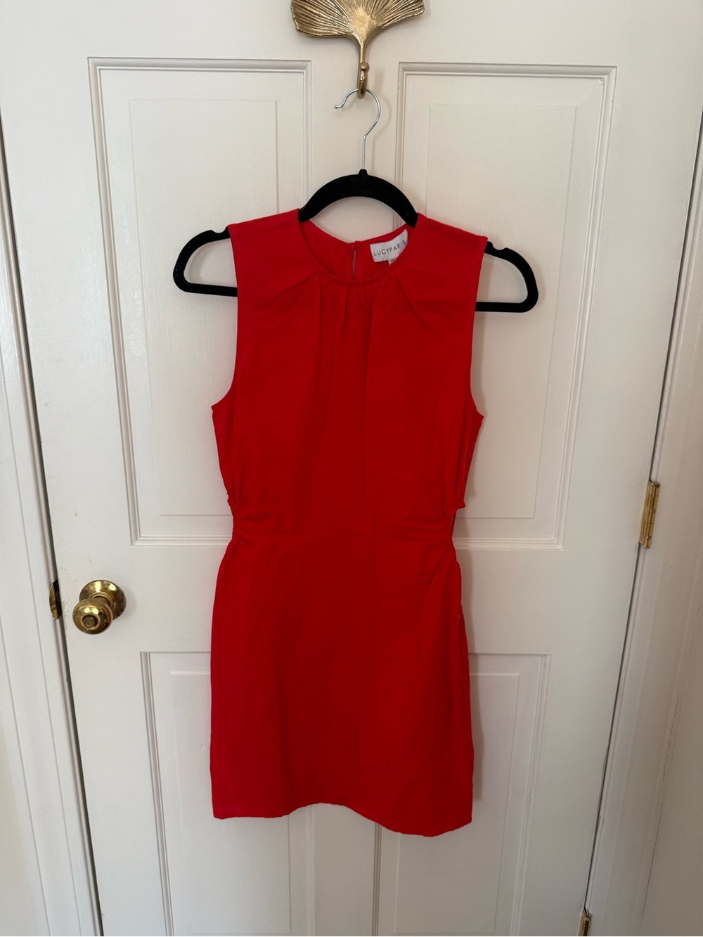 Lucy Paris Red Sleeveless Mini Sheath Dress